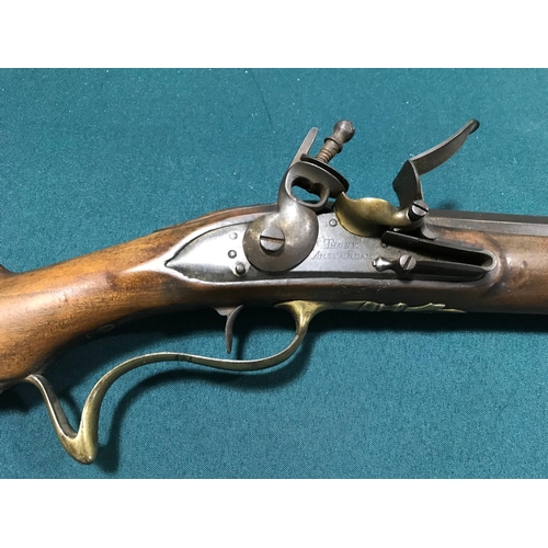 3 - A JAEGER RIFLE BY THONE OF AMSTERDAM. A late 18th century 24 bore Flint Lock Jaeger Rifle, the side ... 