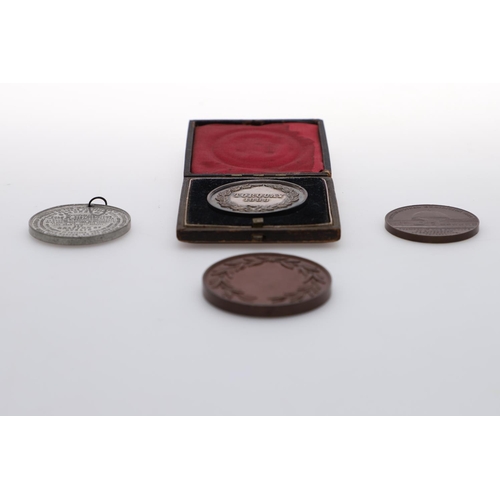 438 - A COLLECTION OF VICTORIAN GREAT EXHIBITION AND PROVINCIAL EXHIBITION REWARD AND SOUVENIR MEDALS. A T... 