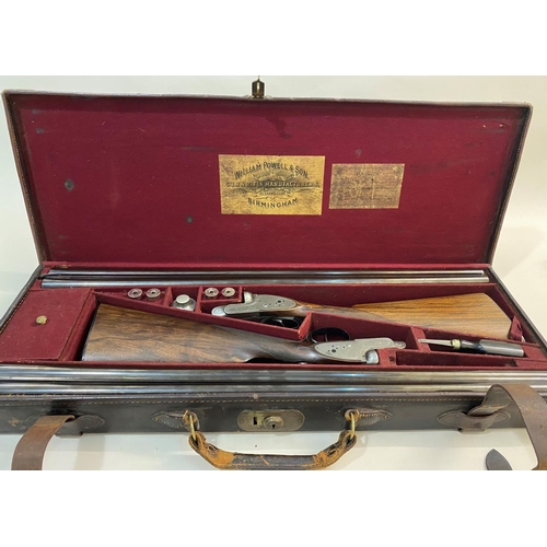 44 - A FINE PAIR OF 12 BORE SHOTGUNS BY WILLIAM POWELL AND SON OF BIRMINGHAM. A fine pair of 12 bore side... 