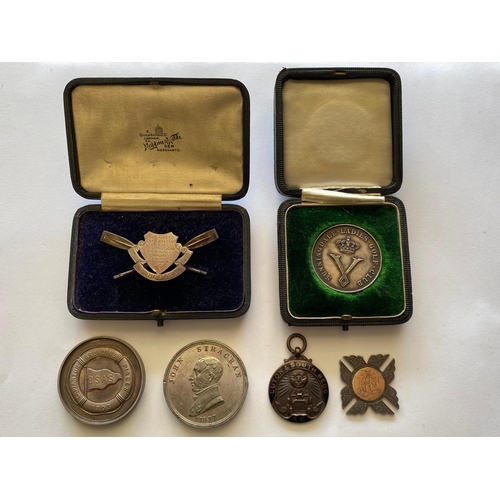 440 - A COLLECTION OF AWARD MEDALS RELATING TO SPORTING ENDEAVOURS AND LEISURE PURSUITS. A white medal 'Jo... 