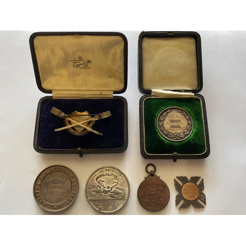 440 - A COLLECTION OF AWARD MEDALS RELATING TO SPORTING ENDEAVOURS AND LEISURE PURSUITS. A white medal 'Jo... 