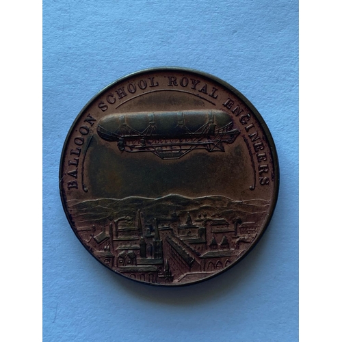 441 - A ROYAL ENGINEERS BALLOON SCHOOL MEDAL 1907. A bronze medal by Fenwick, obverse with conjoined busts... 