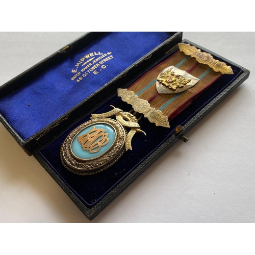 444 - A VICTORIAN SILVER AND PARCEL GILT AWARD FRO THE DUKE OF FIFE LODGE. A Royal and Ancient Order of Bu... 