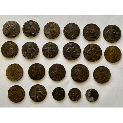 451 - A COLLECTION OF TWENTY TWO ADMIRAL VERNON MEDALS. A collection of medals celebrating the capture of ... 