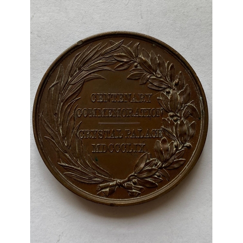 467 - A BRONZE MEDAL AWARDED TO A PERFORMER AT THE HANDEL CENTENARY of 1859. A Commemorative Bronze Medal,... 