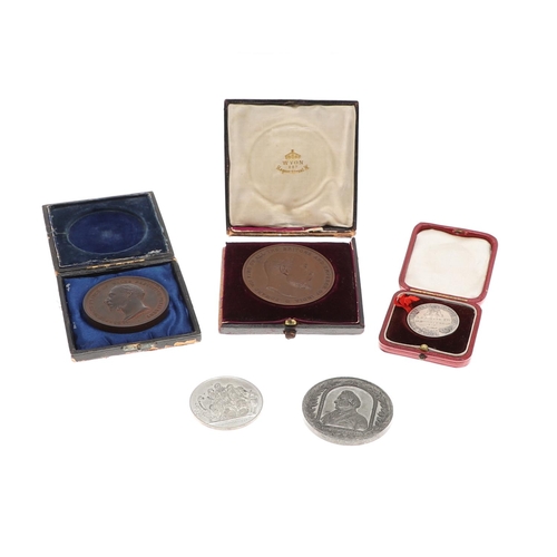 487 - A COLONIAL AND INDIAN MEDAL AND OTHER EXHIBITION MEDALS. An 1857 White Metal Art Treasures exhibitio... 