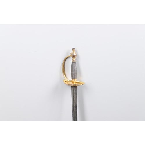 56 - A 1796 PATTERN HEAVY CAVALRY OFFICERS SWORD. With an 83cm tapering pointed blade with single short f... 