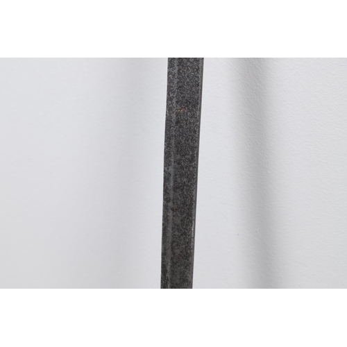 58 - A COMPOSITE 'BACK SWORD' WITH STRAIGHT BLADE. The 79cm straight blade with shallow full length fulle... 