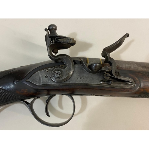 6 - A FINE 19TH CENTURY SPORTING FLINTLOCK GUN BY GULLEY OF LONDON. A fine sporting gun by Gulley of Lon... 