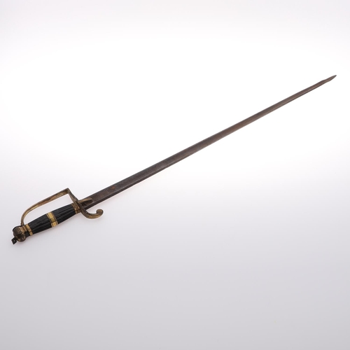 61 - A 1786 PATTERN ROYAL VOLUNTEER'S SWORD. With an 81.5cm pointed blade with full length fuller and sin... 