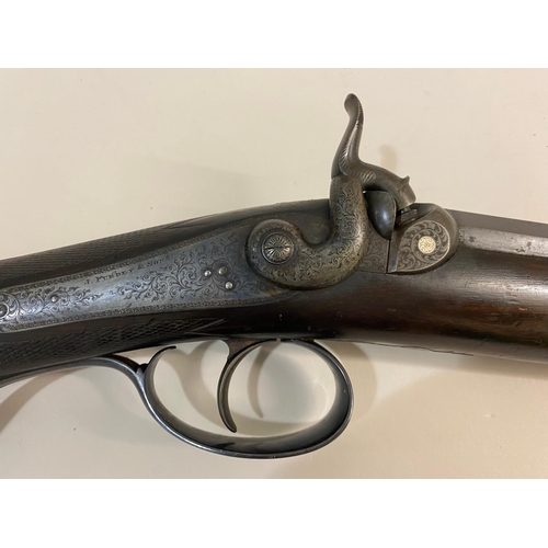 7 - A FINE VICTORIAN SPORTING GUN BY PURDEY OF LONDON. A fine sporting gun with a smooth bore 93 cm barr... 