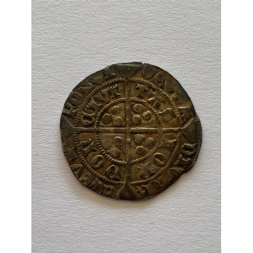 536 - A HENRY VI HAMMERED GROAT. A Henry VI hammered silver groat, London, mm possibly fleur de lis, pelle... 