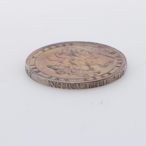 550 - A GEORGE III CROWN, 1819. A George III Crown, Laureate head r. reverse Pistrucci's St George and the... 