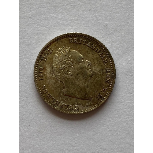 557 - A WILLIAM IV GROAT, 1836. A William IV Groat, bare head, r, Britannia seated, dated 1836.  *CR:  Nic... 