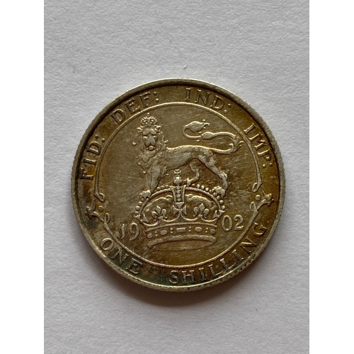 576 - AN EDWARD VII SHILLING, 1902. An Edward VII Shilling, bare head r, lion passant on crown, dated 1902... 