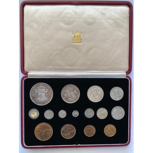 583 - A GEORGE VI 1937 15 COIN PROOF SET IN CASE. A 1937 15 coin proof set comprising Crown, Halfcrown, fl... 