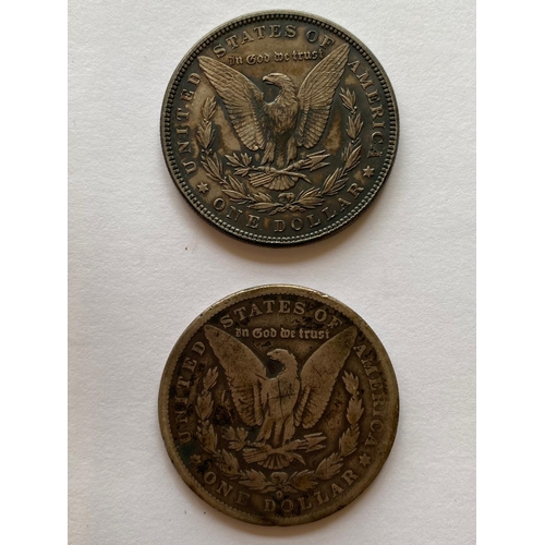 604 - AN 1885 U.S.A. DOLLAR AND A SIMILAR 1900 DOLLAR. An 1885 Dollar and a similar coin dated 1900.  *CR:... 