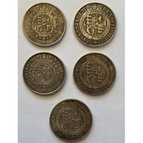 616 - GEORGE III HALFCROWNS 1817-. George III New Coinage Halfcrowns, Large laureate bust r, Crowned Garte... 