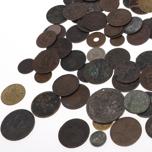 622 - A COLLECTION OF 17TH CENTURY AND LATER MIXED COINS. A mixed collection of 17th century and later cop... 