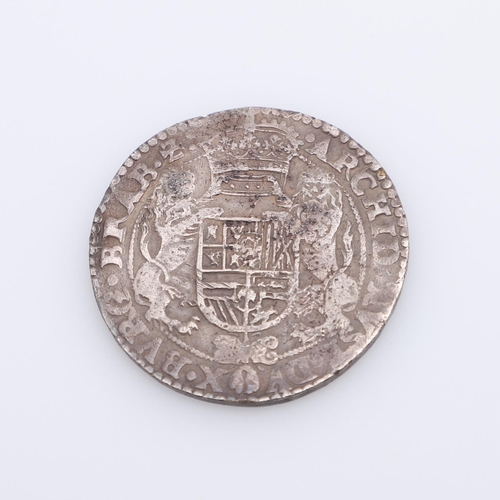 630 - A WILLIAM III SHIPWRECK SHILLING AND SIMILAR 8 REALES COIN. A William III Shilling, 1696, from the w... 