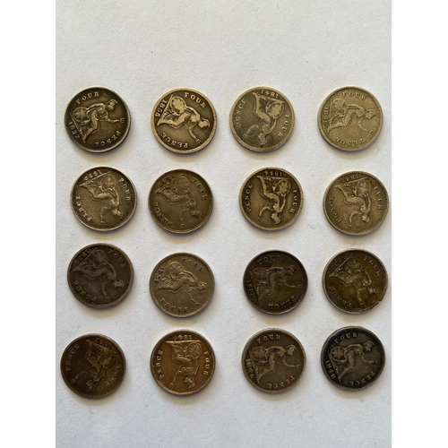 662 - A COLLECTION OF WILLIAM IV AND QUEEN VICTORIA FOUR PENCE PIECES. Victorian Groats for:  1836, 1837, ... 