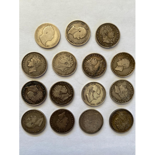 675 - A COLLECTION OF SHILLINGS, GEORGE III - WILLIAM IV. A collection of Shillings: 1816, 1817, 1818, 181... 