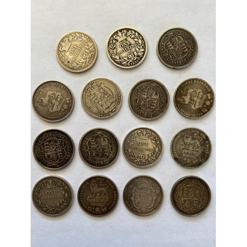 675 - A COLLECTION OF SHILLINGS, GEORGE III - WILLIAM IV. A collection of Shillings: 1816, 1817, 1818, 181... 