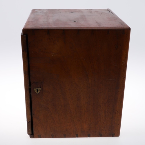 684 - A LARGE VICTORIAN MAHOGANY COIN CABINET AND CONTENTS. A Victorian Mahogany coin collectors cabinet w... 