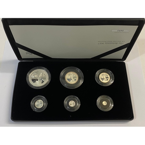 694 - A BRITANNIA 2017 SIX COIN SILVER PROOF SET. A Royal Mint 2017 six coin silver Britannia proof set co... 