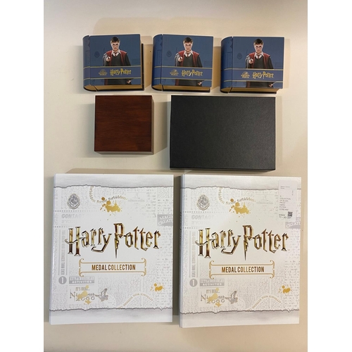 697 - A COLLECTION OF SILVER PROOF HARRY POTTER COINS AND OTHER SIMILAR MEDALS. A Samoa 2021 10 Dollar 'Pa... 