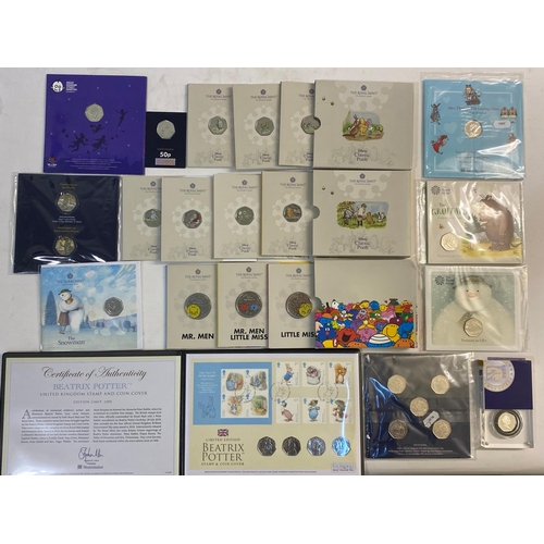 698 - A COLLECTION OF ROYAL MINT CHILDREN'S LITERATURE THEMED UNCIRCULATED 50p COINS. Childrens literature... 