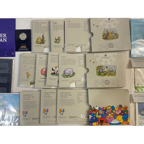 698 - A COLLECTION OF ROYAL MINT CHILDREN'S LITERATURE THEMED UNCIRCULATED 50p COINS. Childrens literature... 