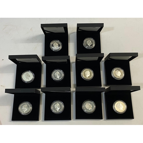 700 - A COLLECTION OF ROYAL MINT LUNAR YEARS PROOF ONE OUNCE SILVER £2.00 COINS IN PRESENTATION CASES. Roy... 