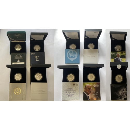 701 - A COLLECTION OF ROYAL MINT ROYALTY THEMED £5.00 SILVER PROOF COINS. Royal Mint issues: 2000 silver £... 