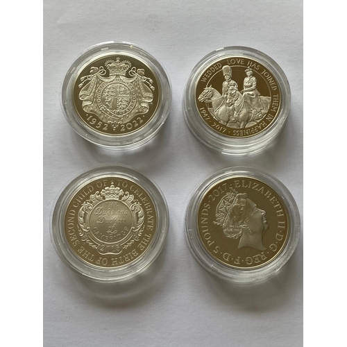 701 - A COLLECTION OF ROYAL MINT ROYALTY THEMED £5.00 SILVER PROOF COINS. Royal Mint issues: 2000 silver £... 