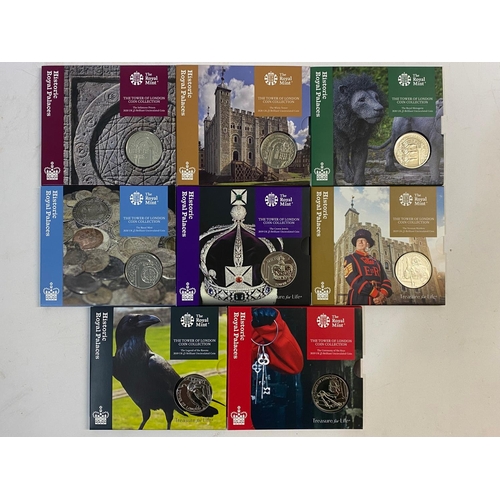 713 - A COLLECTION OF ROYAL MINT HISTORICALLY THEMED FIVE POUND BRILLIANT UNCIRCULATED COINS. Royal Mint i... 