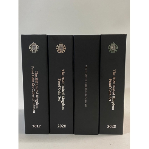 716 - ROYAL MINT PRESENTATION YEAR SETS 2017, 2020 (2) AND 2021. A 2017 Royal Mint Proof Coin set, collect... 