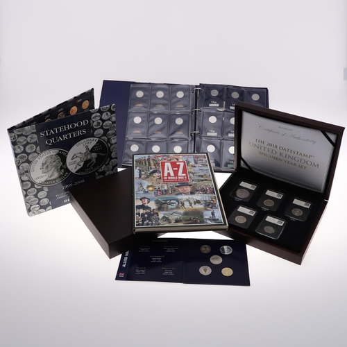 718 - A COLLECTION OF ROYAL MINT AND OTHER COMMEMORATIVE ISSUES. A set of 2018 Alphabet 10p coins in Chang... 