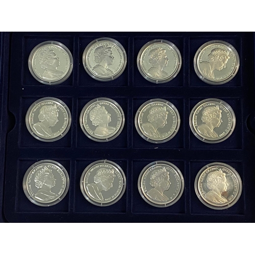 724 - A SET OF TWENTY FOUR SILVER 'KINGS OF ENGLAND' COINS. A collection of 24 Queen Elizabeth II 'King's ... 