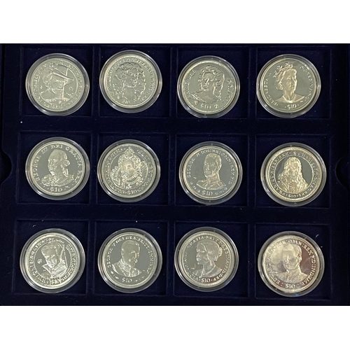 724 - A SET OF TWENTY FOUR SILVER 'KINGS OF ENGLAND' COINS. A collection of 24 Queen Elizabeth II 'King's ... 