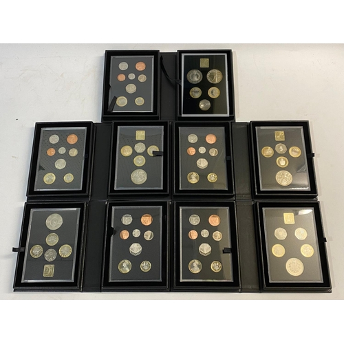 727 - ROYAL MINT PROOF COIN SETS, COLLECTORS EDITIONS 2017, 2018, 2019, 2020, 2021. Five Royal Mint 'Treas... 