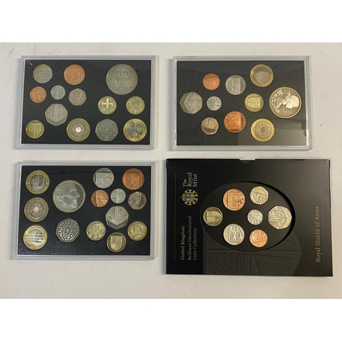 729 - ROYAL MINT ANNUAL UNCIRCULATED AND PROOF COIN SETS, 2008, 2010, 2011, 2012. Royal presentation year ... 