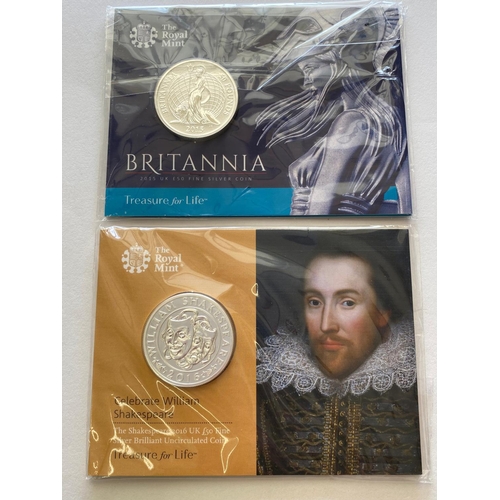 TWO ROYAL MINT SILVER FIFTY POUND COINS. A Royal Mint 2015 Fine