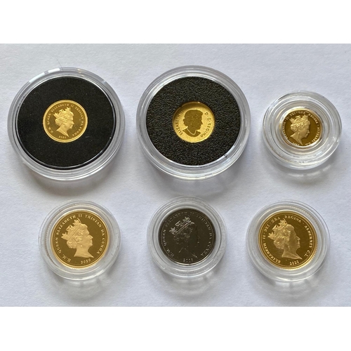 783 - A SMALL COLLECTION OF MINIATURE GOLD AND SIMILAR COINS. A small collection of miniature gold and sim... 