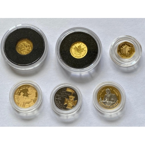 783 - A SMALL COLLECTION OF MINIATURE GOLD AND SIMILAR COINS. A small collection of miniature gold and sim... 