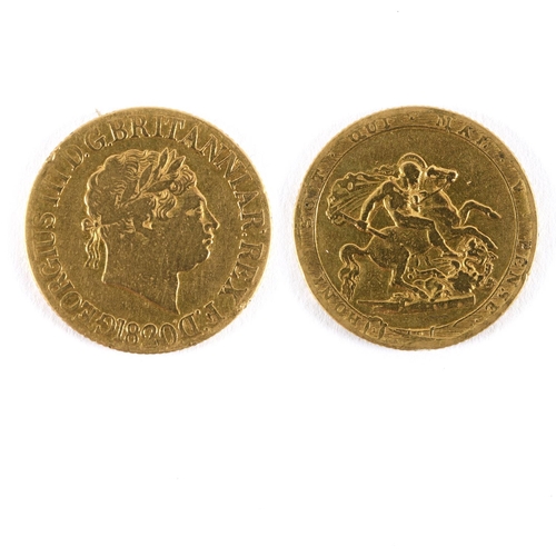 788 - A GEORGE III SOVEREIGN, 1820. A George III Sovereign, Bare head r. George and Dragon reverse, dated ... 