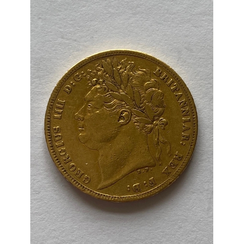 789 - A GEORGE IV SOVEREIGN, 1821. A George IV Sovereign, Bare head l. Shield reverse, dated 1821.  *CR:  ... 