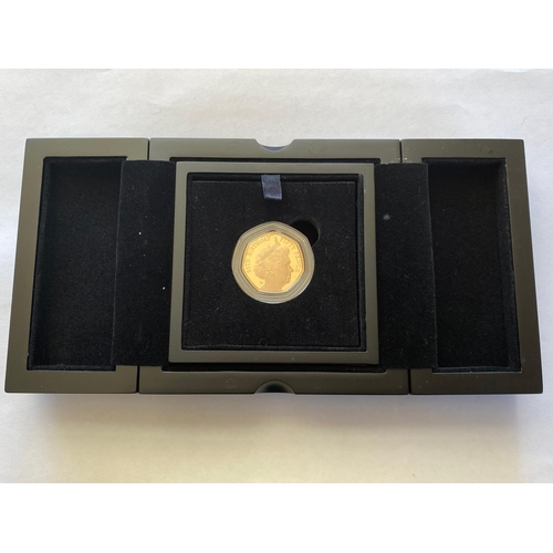 897 - A GOLD PROOF 50p QUEEN ELIZABETH II 95th BIRTHDAY COIN, 2021. A 2021 Isle of Man 95th Birthday 50p p... 