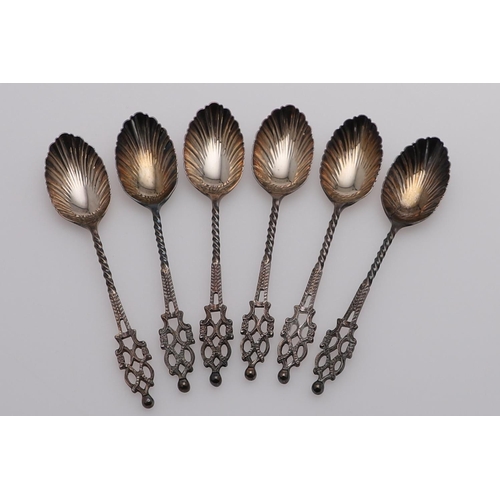 38 - MISCELLANEOUS CASED SETS:-. a reproduction Puritan spoon, a set of six tea/ coffee spoons with openw... 