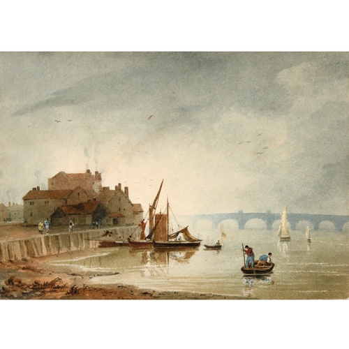 490 - ANTHONY VANDYKE COPLEY FIELDING (1787-1855). VIEW OF THE THAMES AT MILLBANK. Watercolour
20.5 x 29cm... 